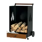 Carrello Portalegna con Cassetto e Ruote Made in Italy - Alpaca Viadurini