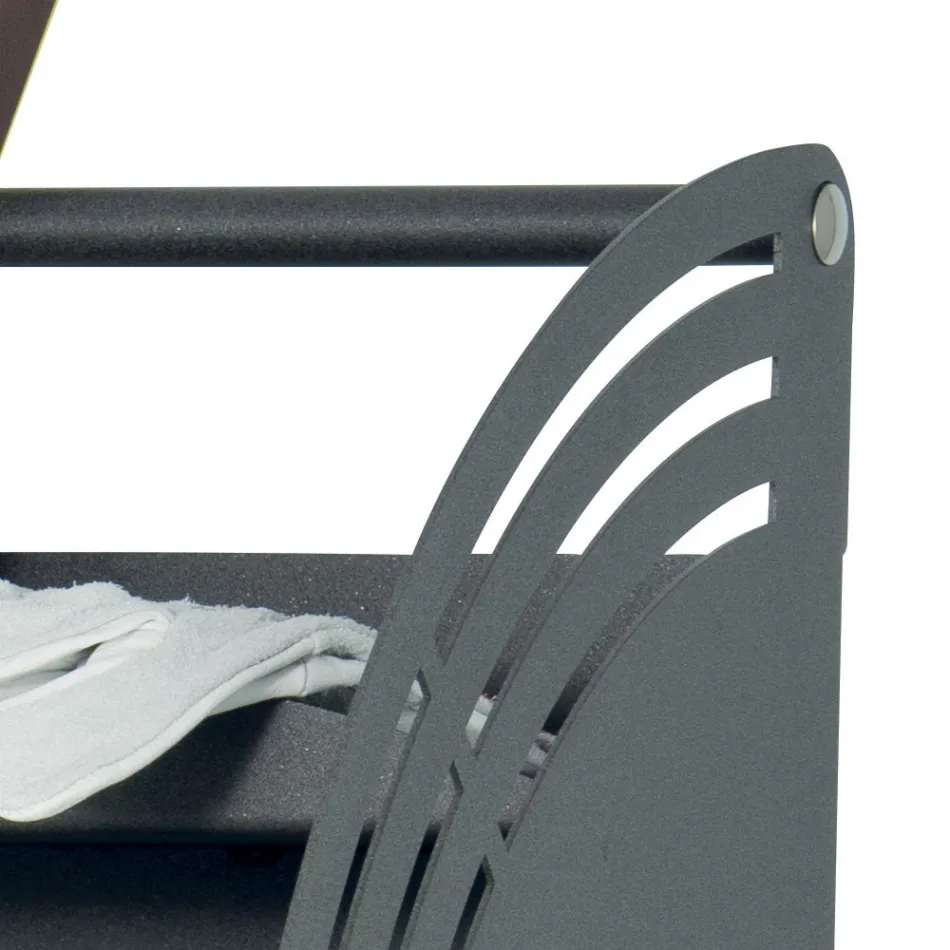 Carrello Portalegna in Metallo con Mensola e 4 Ruote Made in Italy - Geco Viadurini