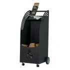 Carrello Portalegna in Metallo con Mensola e 4 Ruote Made in Italy - Geco Viadurini