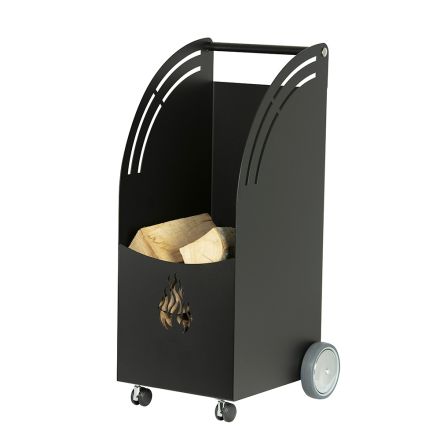 Carrello Portalegna in Metallo e 4 Ruote Made in Italy - Coccinella Viadurini