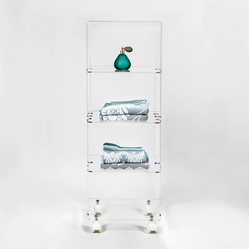 Carrello Portaoggetti da Cucina in Plexiglass Made in Italy - Ercolano Viadurini