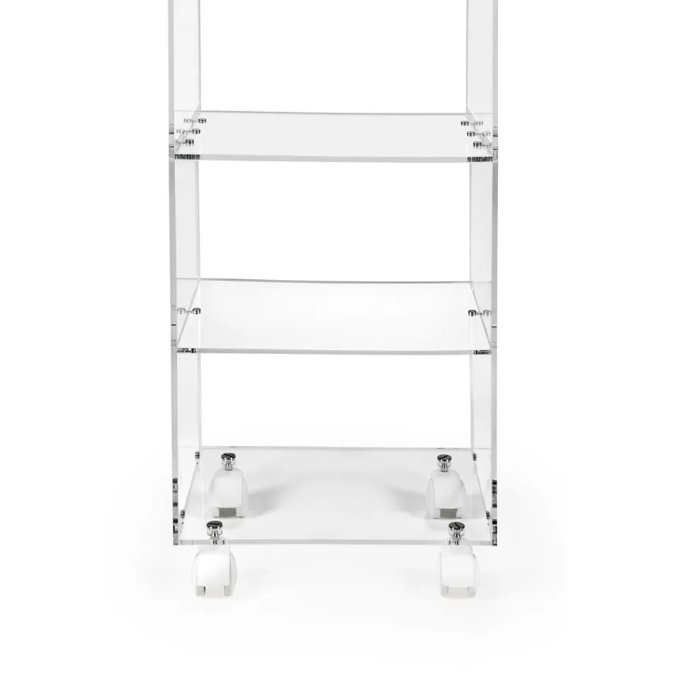 Carrello Portaoggetti da Cucina in Plexiglass Made in Italy - Ercolano Viadurini