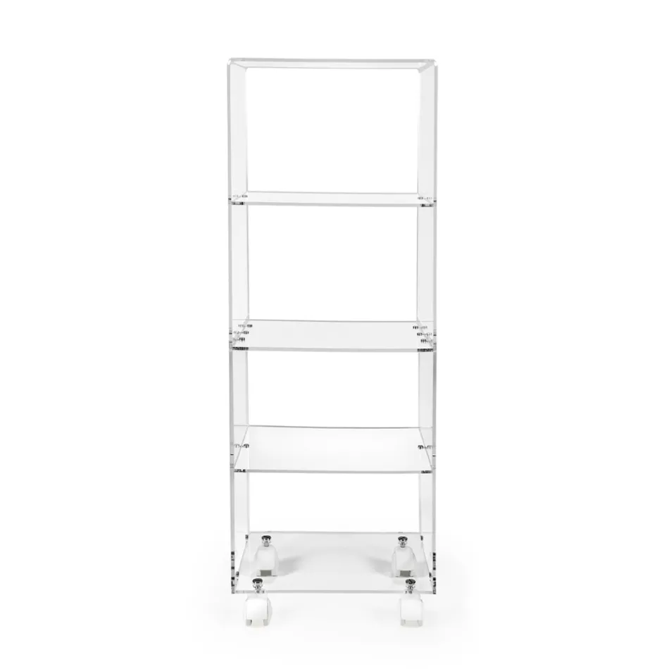 Carrello Portaoggetti da Cucina in Plexiglass Made in Italy - Ercolano Viadurini