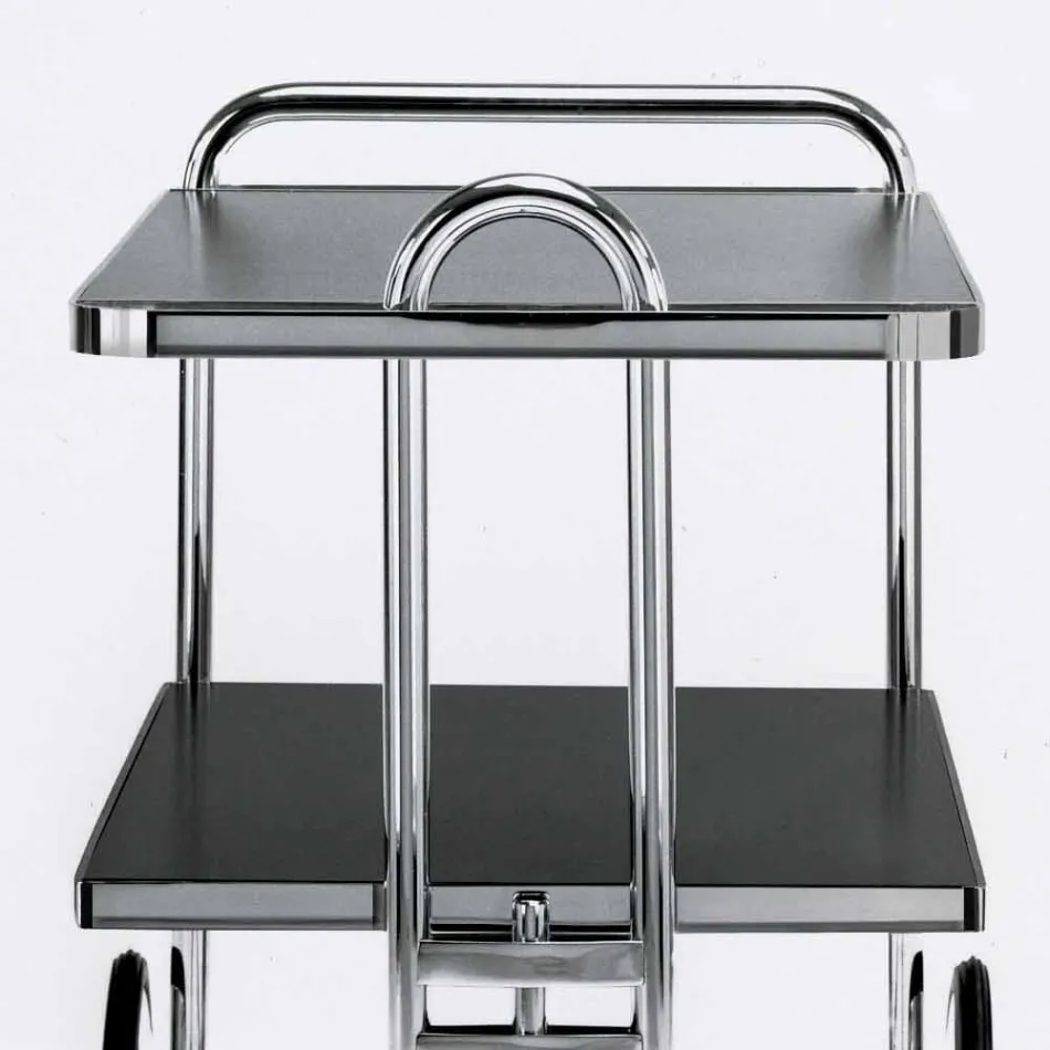 Carrello Portavivande in Acciaio Cromato e Laminato Made in Italy - Singapore Viadurini