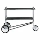 Carrello Portavivande in Acciaio Cromato e Laminato Made in Italy - Singapore Viadurini