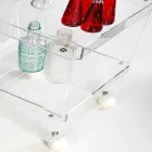 Carrello portavivande moderno a 2 ripiani L 60,5cm in plexiglass Diso Viadurini
