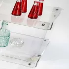 Carrello portavivande moderno a 2 ripiani L 60,5cm in plexiglass Diso Viadurini