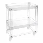 Carrello portavivande moderno a 2 ripiani L 60,5cm in plexiglass Diso Viadurini