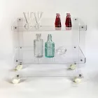 Carrello portavivande moderno a 2 ripiani L 60,5cm in plexiglass Diso Viadurini