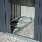 Casetta da Giardino Addossata in Lamiera Antracite con Porta a Battente - Cucciolo Viadurini