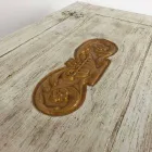 Cassapanca Fatta a Mano in Legno Massello con Profili Oro Made in Italy - Caio Viadurini