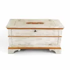 Cassapanca Fatta a Mano in Legno Massello con Profili Oro Made in Italy - Caio Viadurini