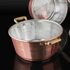 Casseruola in Rame da Forno Conica Stagnata a Mano e Coperchio 28 cm - Marialuna Viadurini
