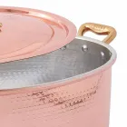Casseruola in Rame Ovale Stagnato a Mano da Forno e Coperchio 31x22 cm - Mariag Viadurini