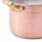 Casseruola in Rame Ovale Stagnato a Mano da Forno e Coperchio 31x22 cm - Mariag Viadurini