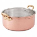 Casseruola Media in Rame Stagnato a Mano Tonda con 2 Manici 28 cm - Gianfranco