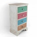 Cassettiera Artigianale a 4 Cassetti in Legno Bianco Made in Italy - Manhattan