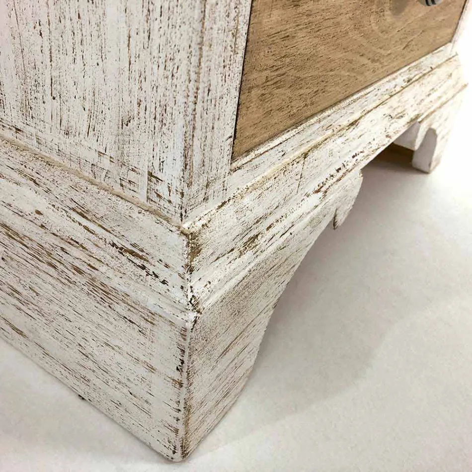 Cassettiera Artigianale a 4 Cassetti in Legno Bianco Made in Italy - Manhattan Viadurini