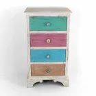 Cassettiera Artigianale a 4 Cassetti in Legno Bianco Made in Italy - Manhattan Viadurini
