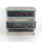 Cassettiera Artigianale in Legno di Abete con 3 Cassetti Made in Italy - Monkey Viadurini
