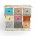 Cassettiera Artigianale in Legno Massello con 9 Cassetti Made in Italy - Pierrot Viadurini