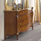 Cassettiera Camera in Legno Intarsiato e Specchio Made in Italy - Cambrige Viadurini