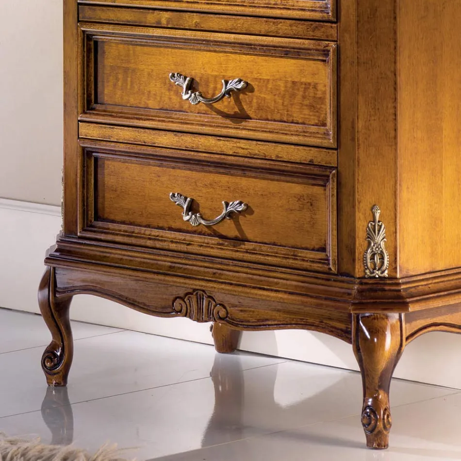 Cassettiera Classica in Legno 3 Cassetti e Vano Made in Italy - Richard Viadurini