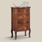 Cassettiera Classica in Legno Noce 4 o 6 Cassetti Made in Italy - Katerine Viadurini