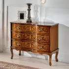 Cassettiera Stile Classico in Legno con 3 Cassetti Made in Italy - Elegant Viadurini
