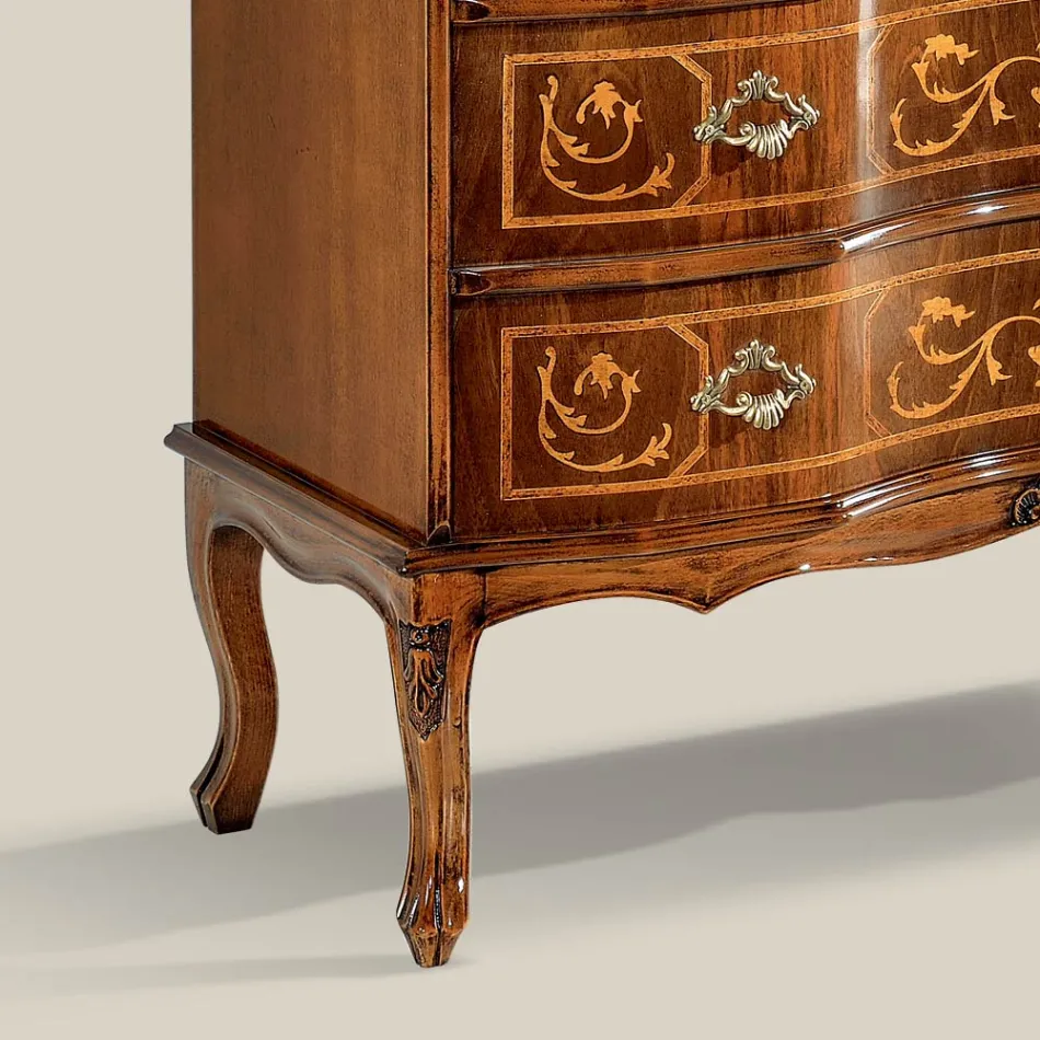 Cassettiera Stile Classico in Legno con 3 Cassetti Made in Italy - Elegant Viadurini