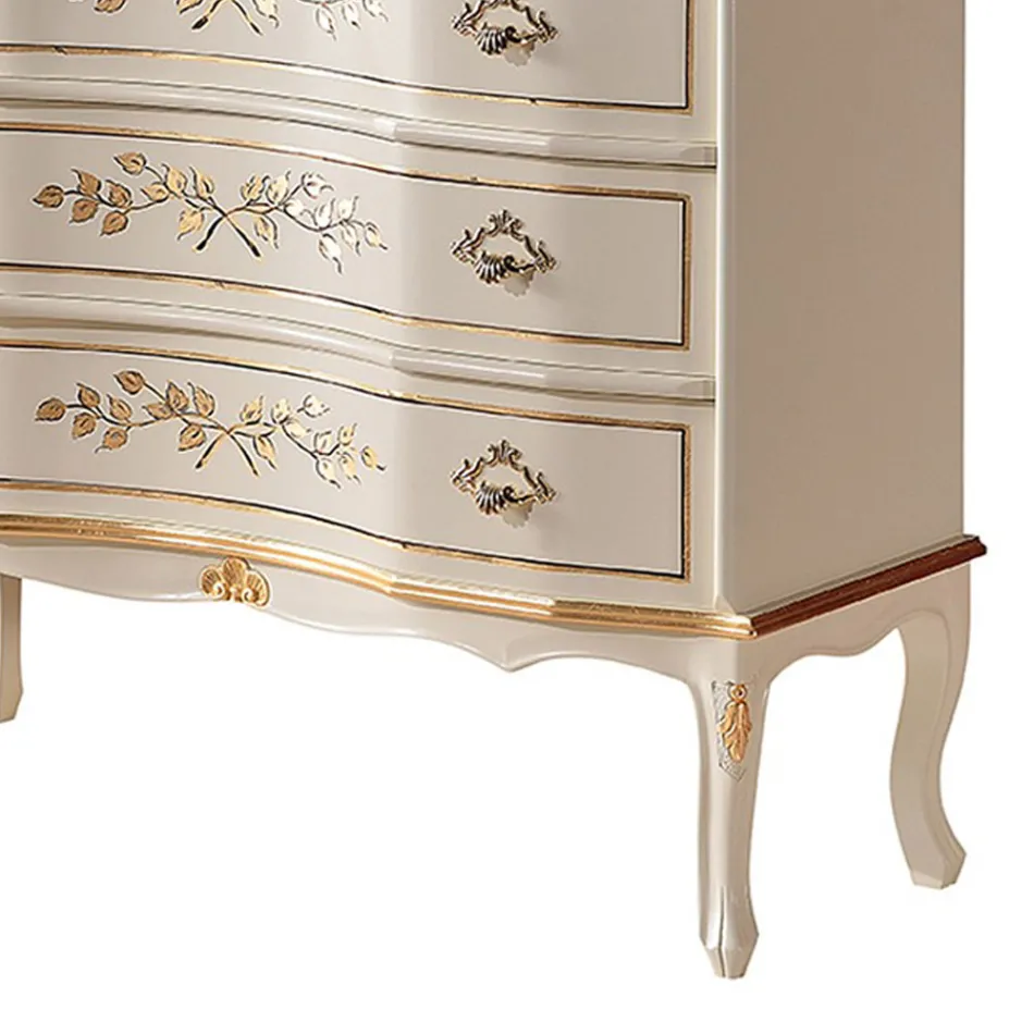 Cassettiera Stile Classico in Legno con 3 Cassetti Made in Italy - Elegant Viadurini