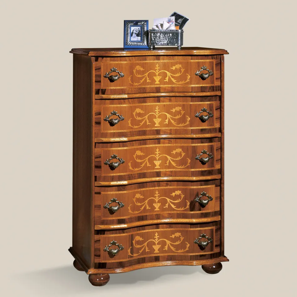 Cassettiera Stile Classico in Legno con Cassetti Made in Italy - Elegant Viadurini