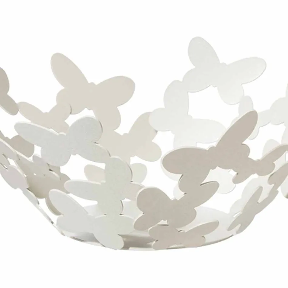 Centrotavola di Design in Ferro Bianco, Beige o Avorio Made in Italy – Leida Viadurini
