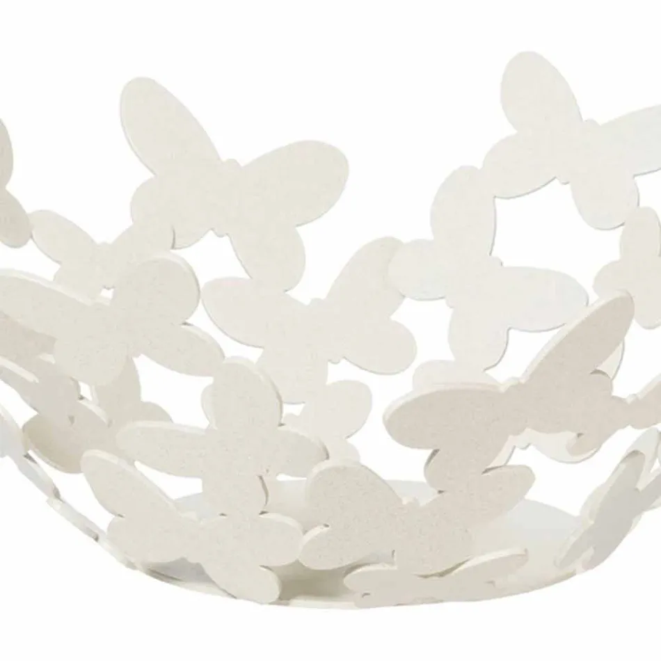 Centrotavola di Design in Ferro Bianco, Beige o Avorio Made in Italy – Leida Viadurini