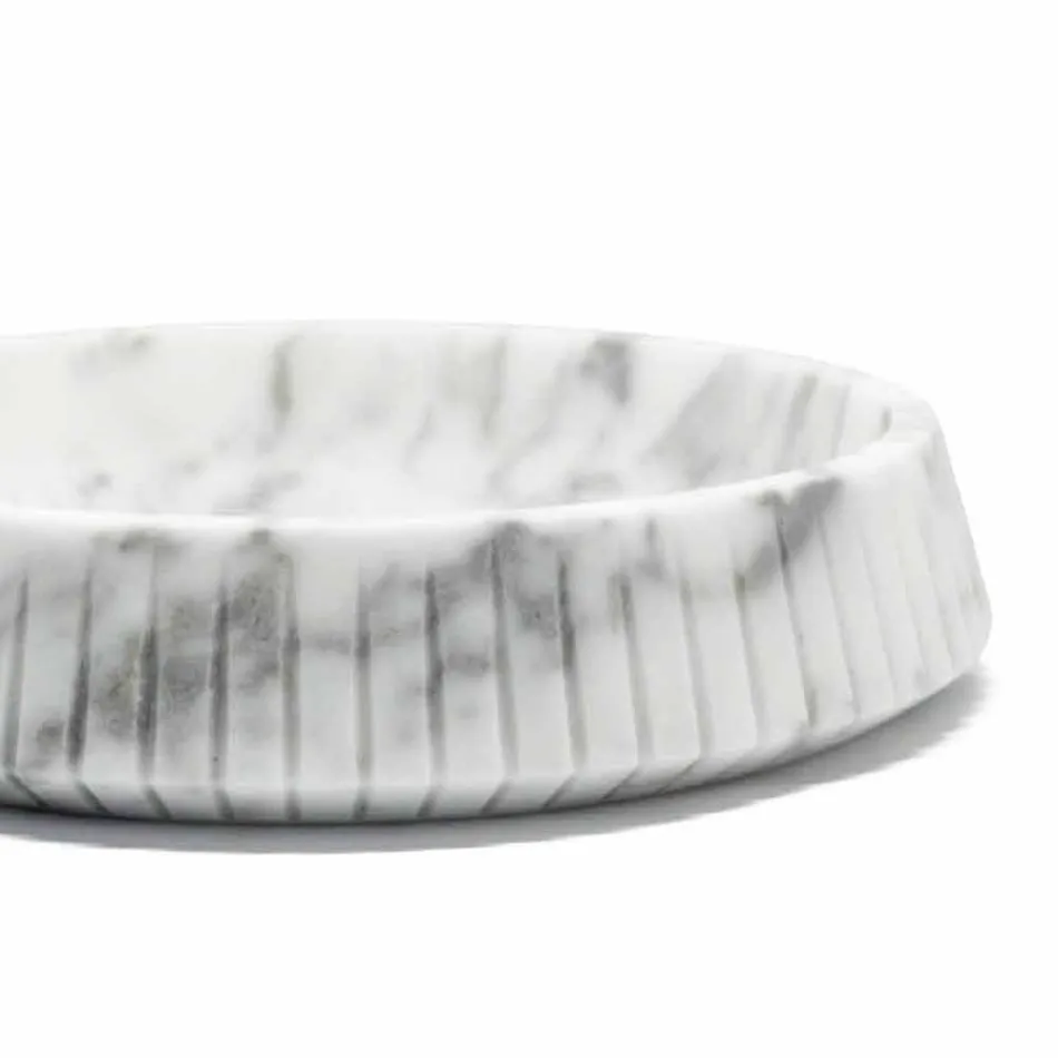 Centrotavola di Design in Marmo Bianco di Carrara Made in Italy - Bryan Viadurini
