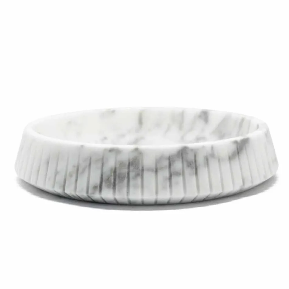 Centrotavola di Design in Marmo Bianco di Carrara Made in Italy - Bryan Viadurini