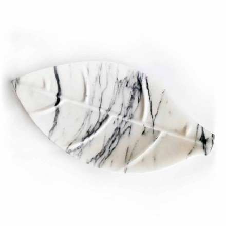 Centrotavola in Marmo Arabescato dalla Forma a Foglia Made in Italy - Treviso Viadurini