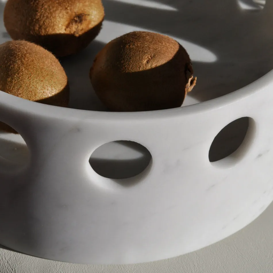 Centrotavola/Svuotatasche in Marmo Satinato Made in Italy - Hinata Viadurini