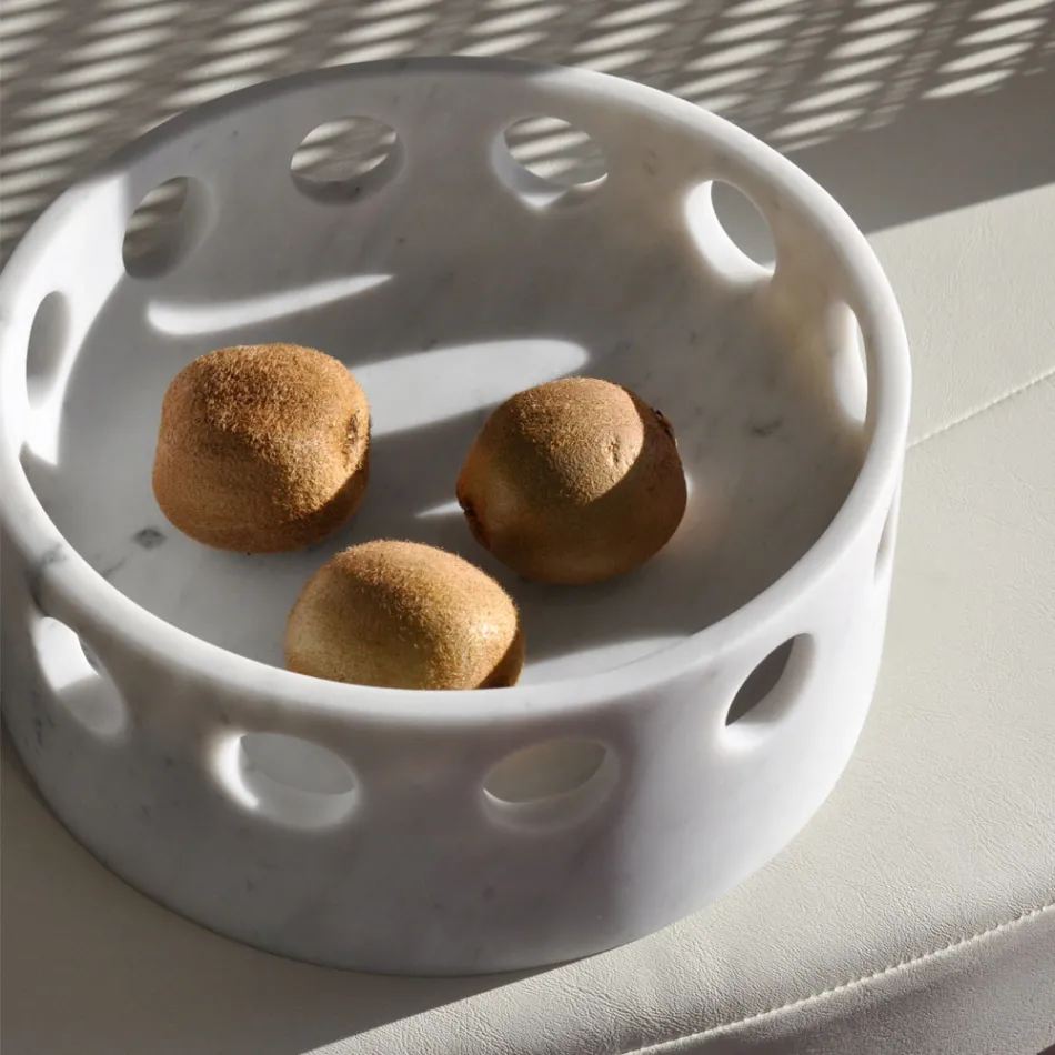 Centrotavola/Svuotatasche in Marmo Satinato Made in Italy - Hinata Viadurini