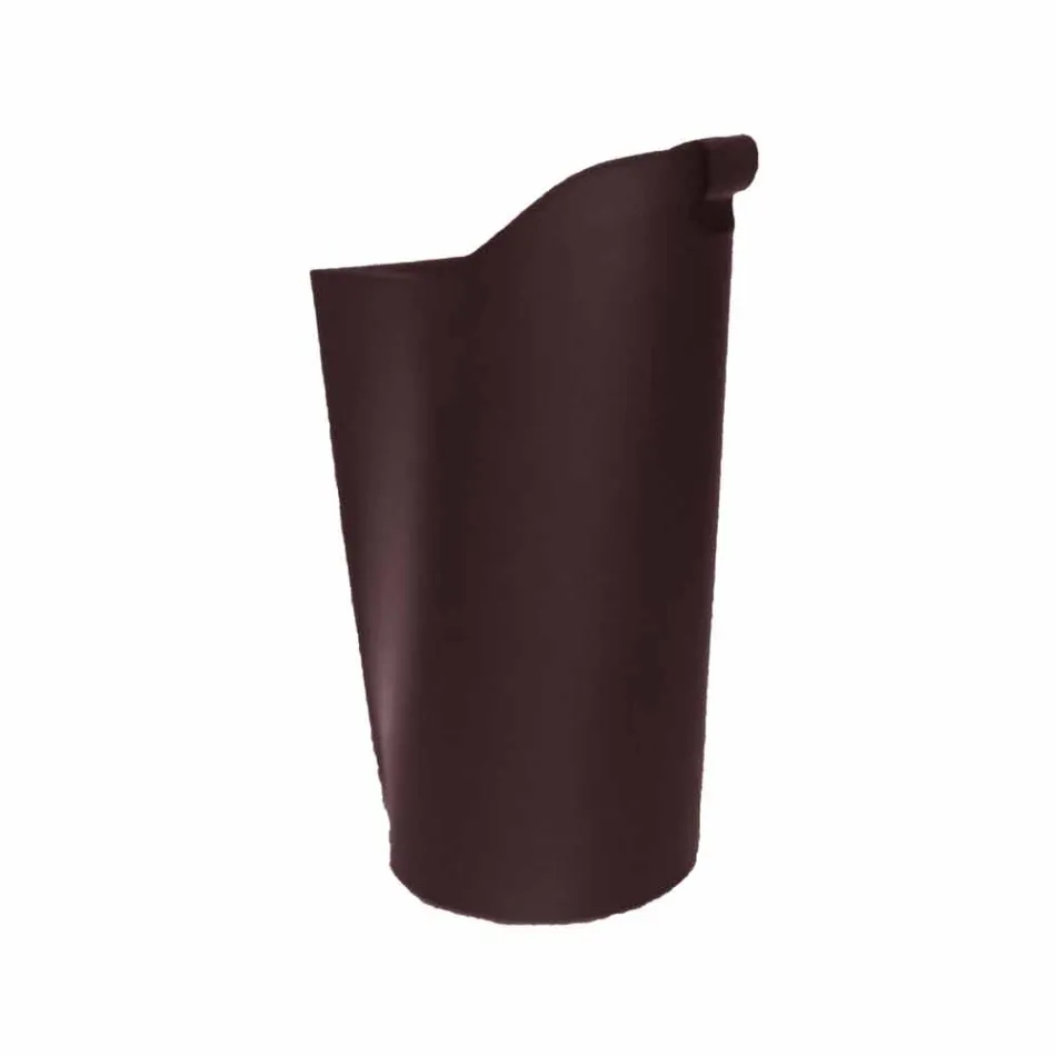 Cesto porta pellet da interno in cuoio 15 Kg di design Sapel Viadurini