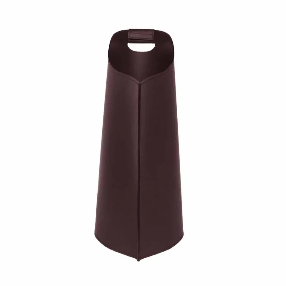 Cesto porta pellet da interno in cuoio 15 Kg di design Sapel Viadurini
