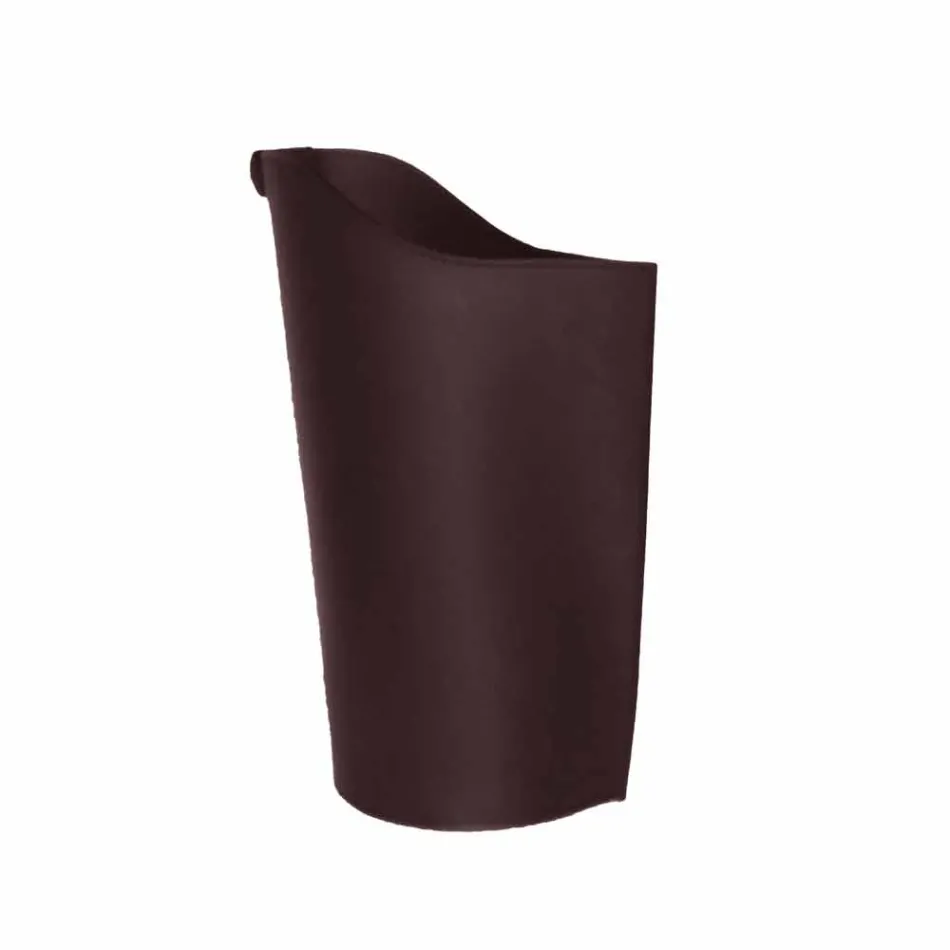 Cesto porta pellet da interno in cuoio 15 Kg di design Sapel Viadurini