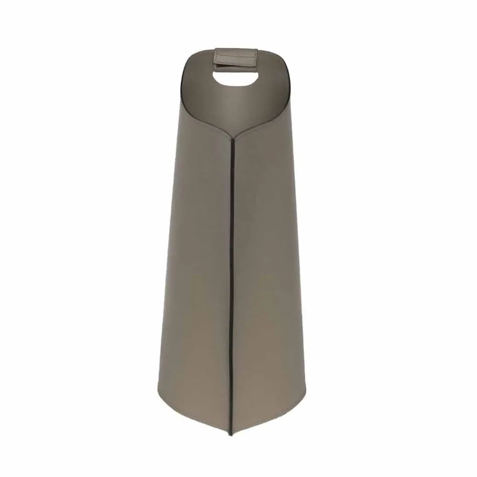 Cesto porta pellet da interno in cuoio 15 Kg di design Sapel Viadurini