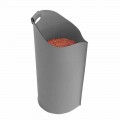 Cesto porta pellet da interno in cuoio 15 Kg di design Sapel