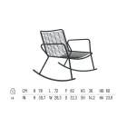 Chaise Longue a Dondolo da Esterno in Metallo Zincato Made in Italy - Vikas Viadurini
