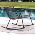 Chaise Longue a Dondolo da Esterno in Metallo Zincato Made in Italy - Vikas