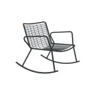 Chaise Longue a Dondolo da Esterno in Metallo Zincato Made in Italy - Vikas Viadurini