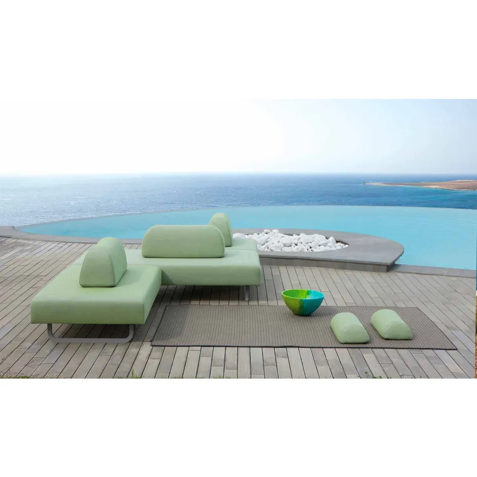 Chaise Longue da Esterno di Design in Metallo e Tessuto Made in Italy - Selia Viadurini
