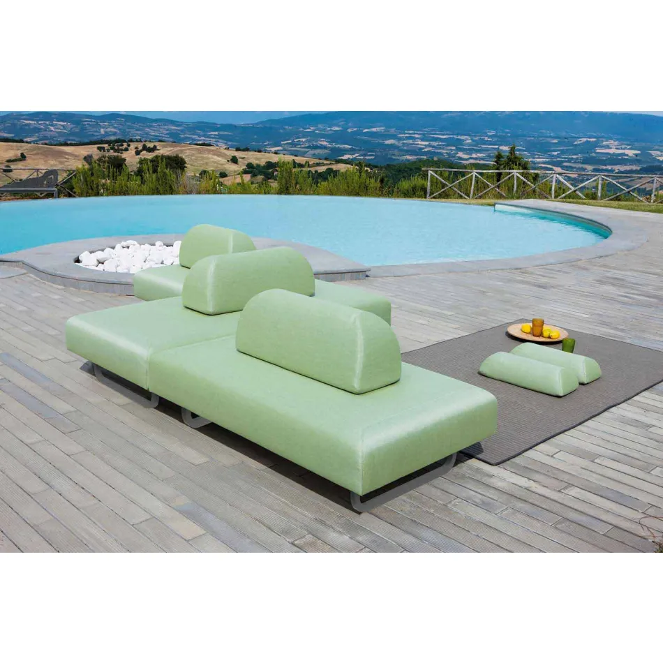Chaise Longue da Esterno di Design in Metallo e Tessuto Made in Italy - Selia Viadurini