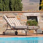 Chaise Longue da Esterno in Ferro e Tessuto Artigianale Made in Italy - Relax Viadurini